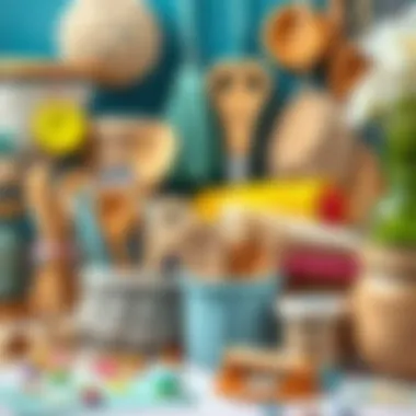 A vibrant display of various craft materials