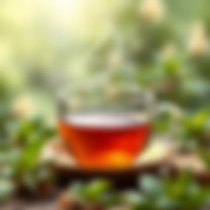 A steaming cup of linden tea