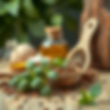 Aesthetic Arrangement of Herbal Ingredients Herbal ingredients arranged aesthetically