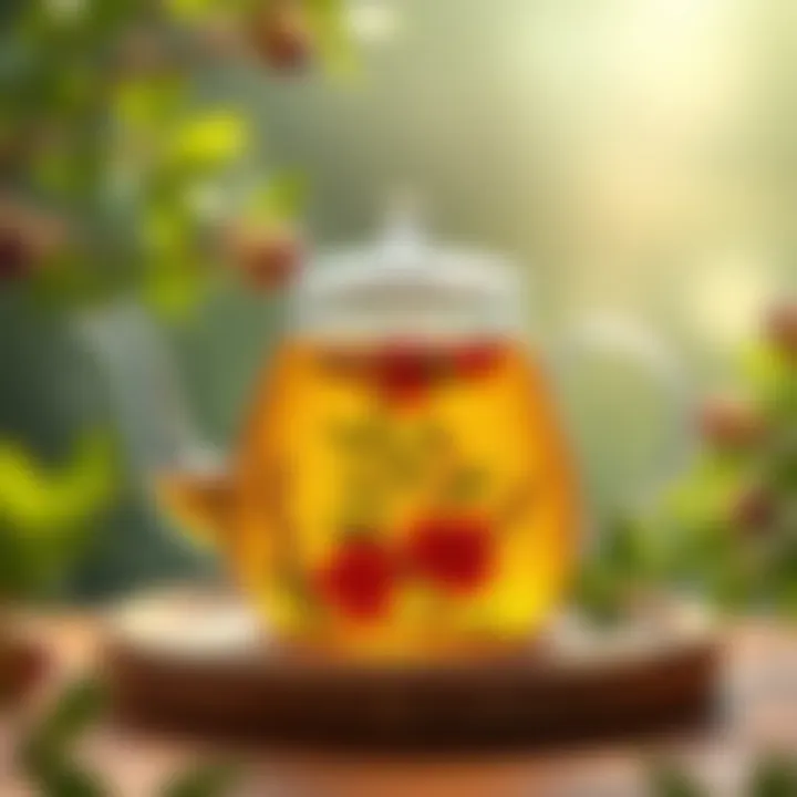 Teapot with Infused Linden Tea A teapot with linden tea