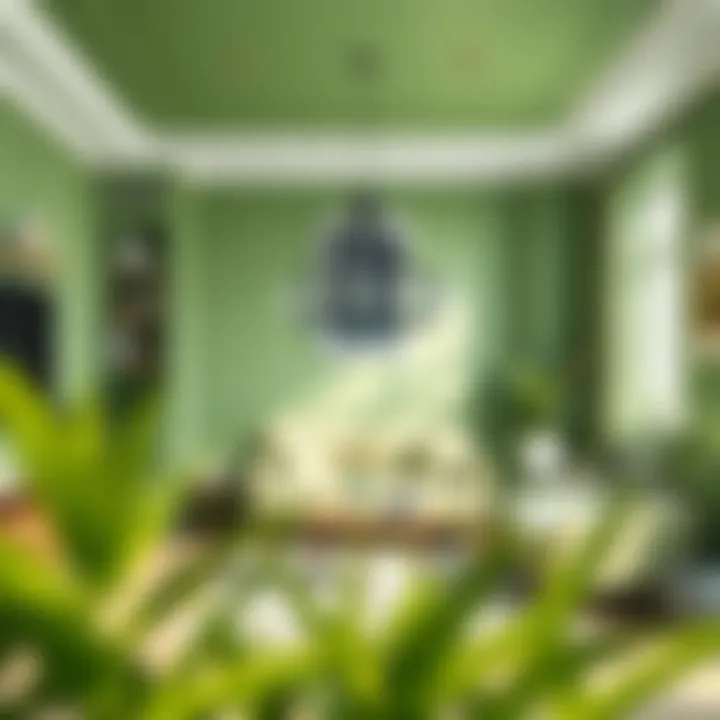 Interior Design with Green Paint Interior design showcasing the incorporation of green paint in a living space