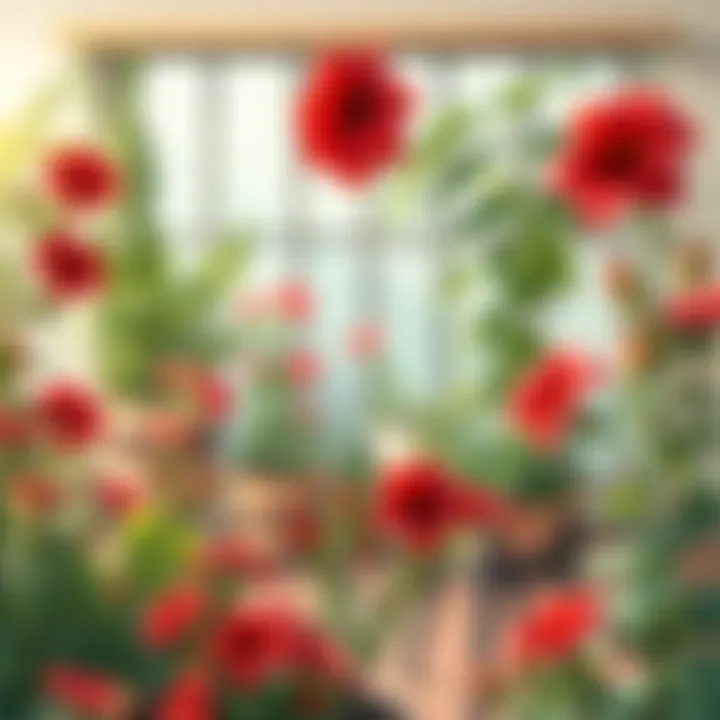 Red flowers in a home garden project