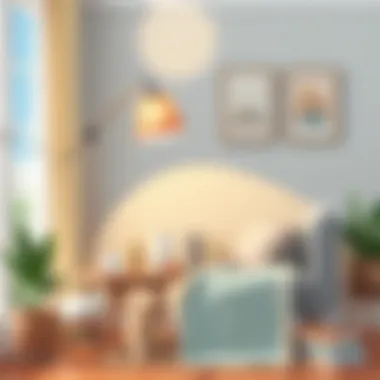 Cozy Reading Nook with Stylish Floor Lamp Stylish floor lamp complementing a cozy reading nook