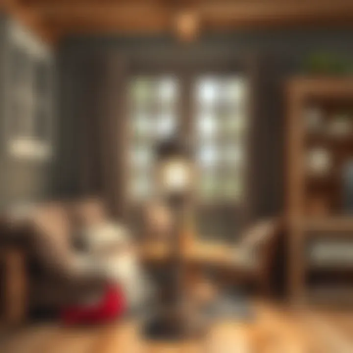 Rustic Home Decor Featuring Vintage-Inspired Standing Lamp Vintage-inspired standing lamp in a rustic home decor