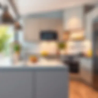 Modern kitchen featuring laminate countertops in a stylish setup.