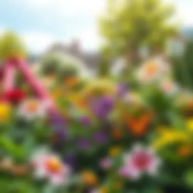 Diverse Four-Season Flowering Landscape Lush landscaping featuring a variety of four-season flowering plants