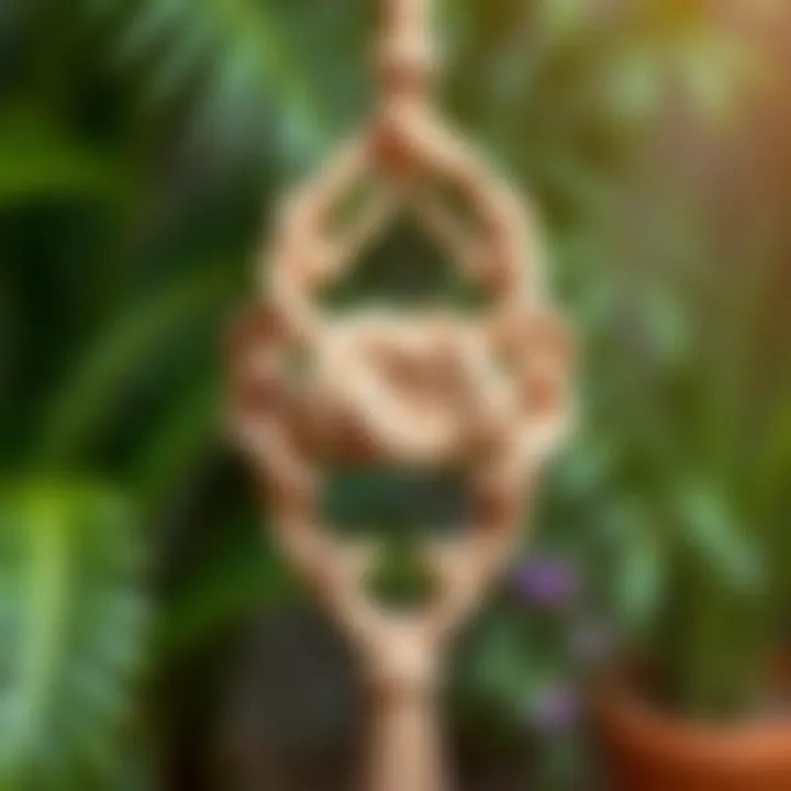 Craftsmanship in Macrame Intricate macrame knot design showcasing craftsmanship