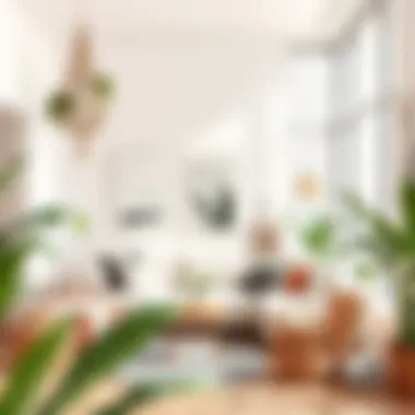 Modern Interior with Macrame Stylish modern interior featuring macrame elements