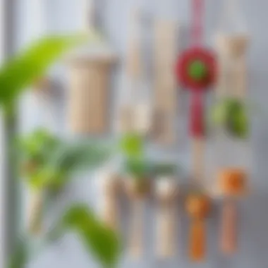 Diverse Macrame Projects Variety of macrame projects including wall hangings and plant holders
