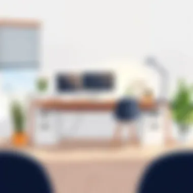 Modern workspace featuring a well-chosen desk size