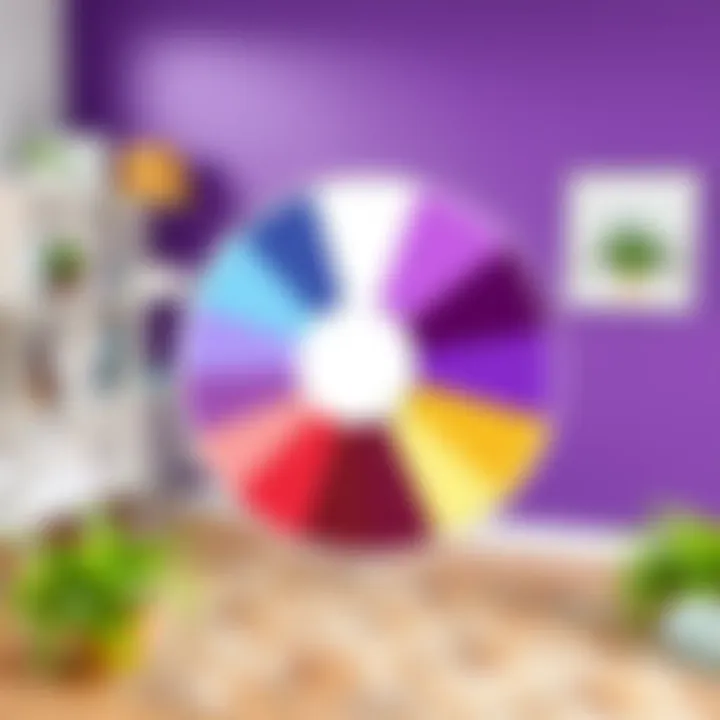 Color Wheel Showing Purple and White Blend A color wheel illustrating the blend of purple and white