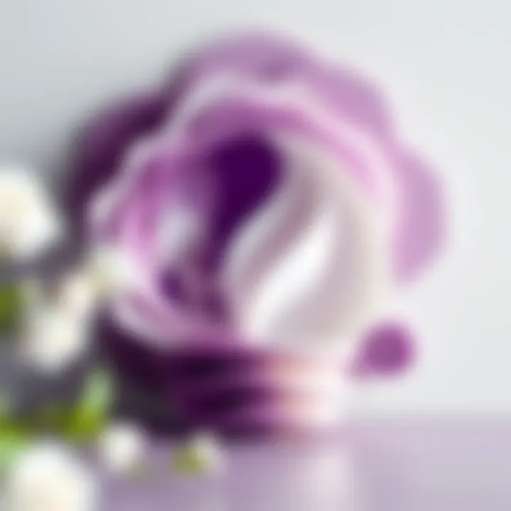 Artistic Design with Purple and White An artistic representation of purple and white hues in a decorative piece