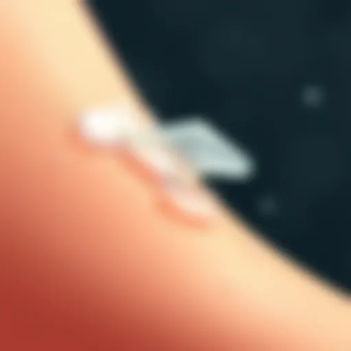 Close-up of adhesive residue on skin