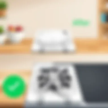 A before-and-after comparison of a stovetop cleaning