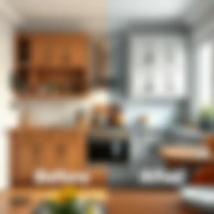 Transformation of Cabinets: Before and After Before and after transformation of kitchen cabinets