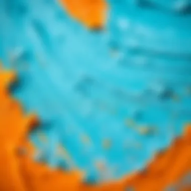 Artistic Brush Strokes on Canvas A detailed close-up of brush strokes on canvas