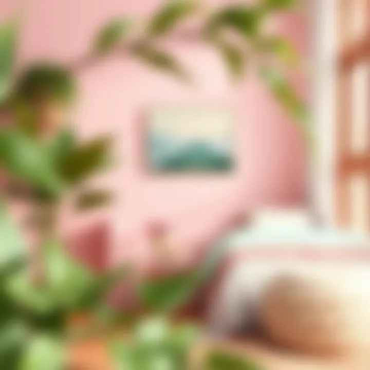 Artistic representation of pink and green in nature-inspired decor