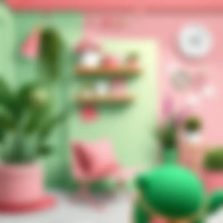 Creative crafting projects showcasing the use of pink and green colors