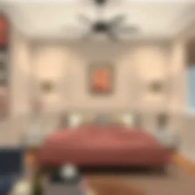 Elegant color palette in a rectangular bedroom with accent decor