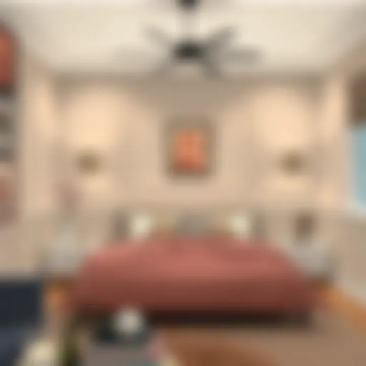 Elegant color palette in a rectangular bedroom with accent decor