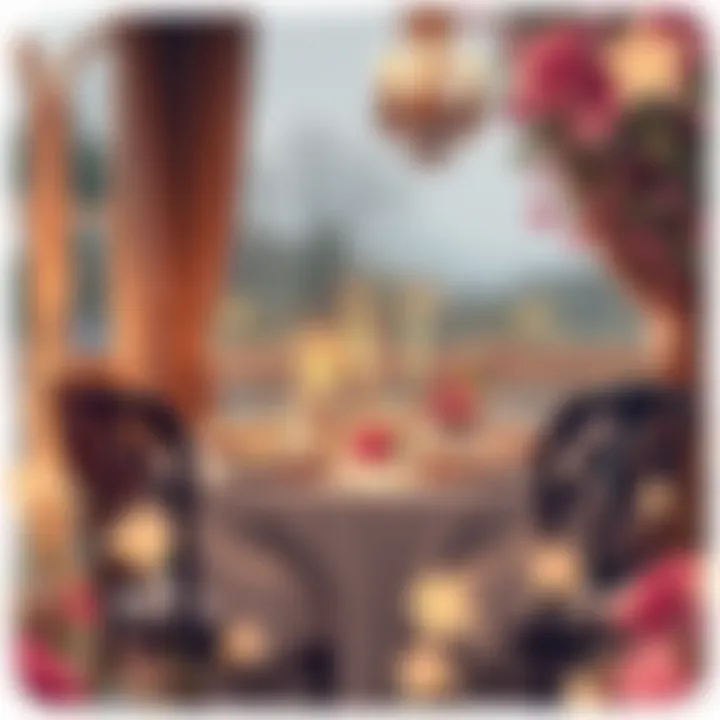 Romantic Dinner Setup A romantic dinner setup with candles and elegant tableware