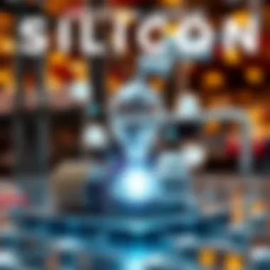 Infographic detailing industrial applications of silicon and its benefits.