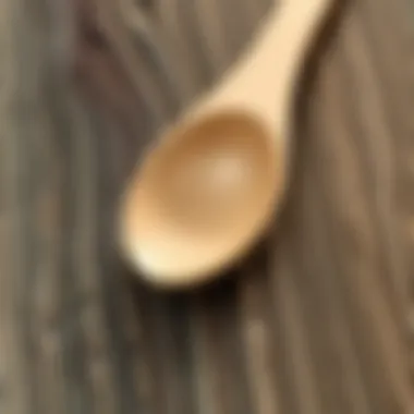 Wood Grain Texture A close-up of wood grain highlighting the texture of a spoon