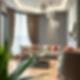 Elegant adhesive mesh in a modern living room