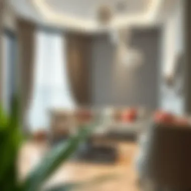 Elegant adhesive mesh in a modern living room