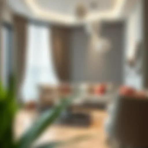 Elegant adhesive mesh in a modern living room