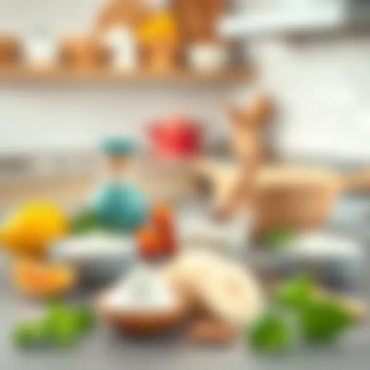 Essential Ingredients for Yogurt Ingredients for yogurt making laid out on a countertop